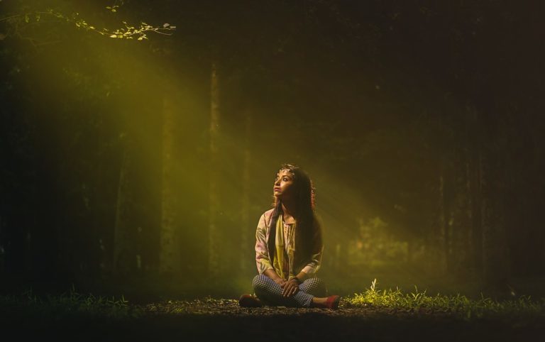 Click to enlarge woman in the woods