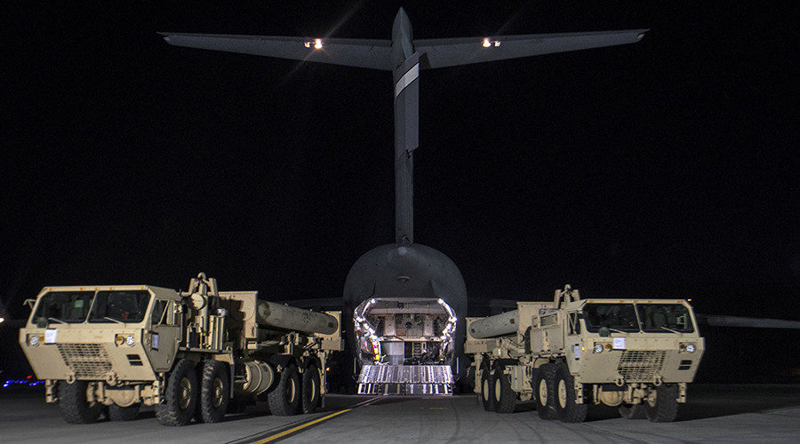 THAAD interceptors arrive at Osan Air Base in Pyeongtaek, South Korea