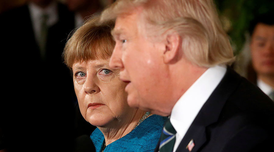 Germany's Chancellor Angela Merkel and U.S. President Donald Trump