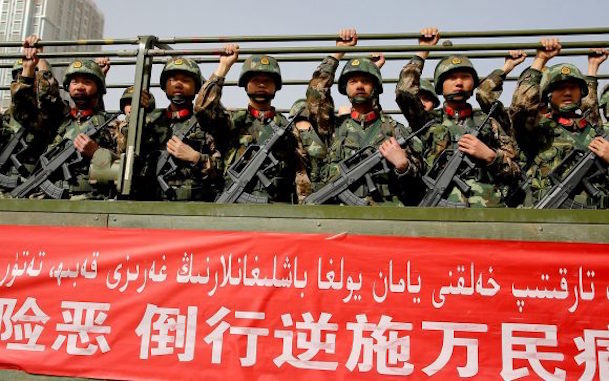 China anti-terror rally xinjian uighur region