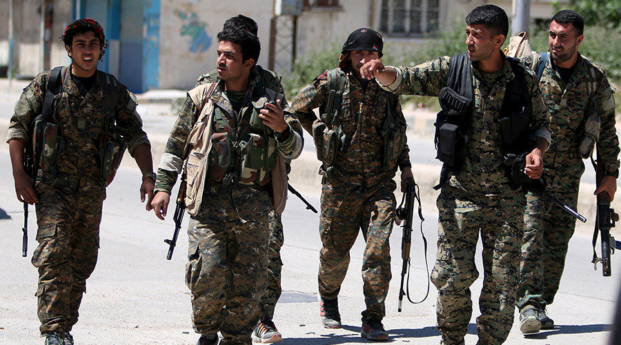  Kurdish fighters from the People's Protection Units (YPG) in Qamishli city, Syria, April 22, 2016
