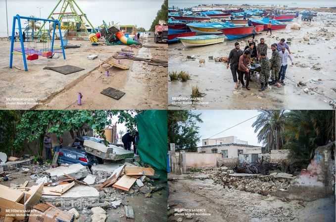 Click to enlarge Deadly Seiche waves smash Dayyer, Iran