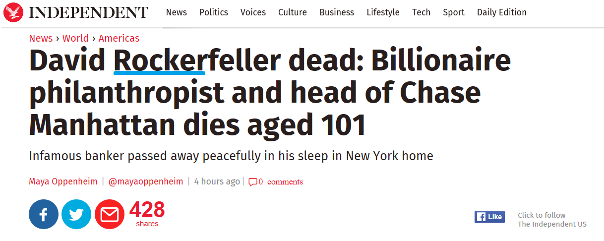 Independent Rockefeller article