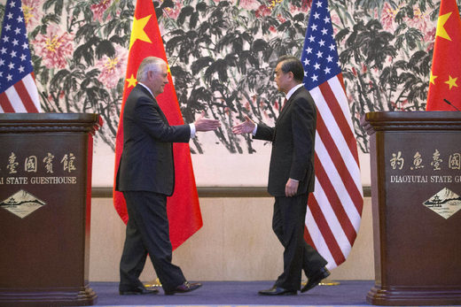 Rex Tillerson Wang Yi China Beijing visit