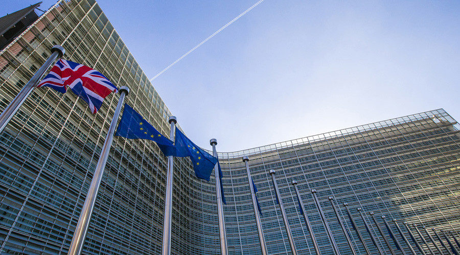 EU London UK flags