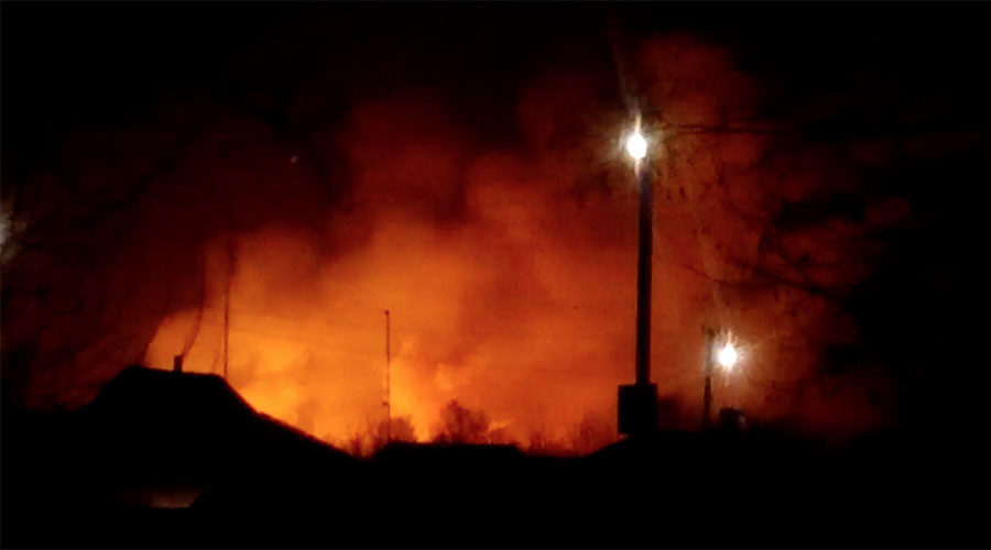 Click to enlarge Ukraine munitions depot fire
