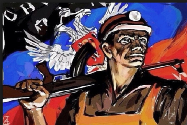 Armed Donetsk miner illustration