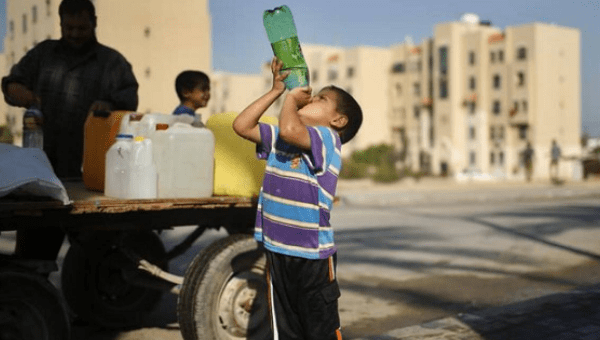 Palestinian boy water
