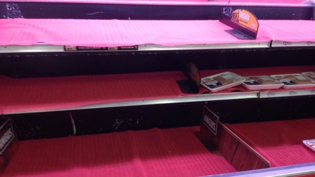 Empty grocery shelves in Churchill, Manitoba