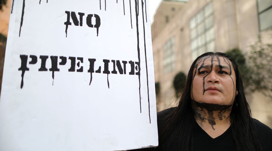 Pipeline protester