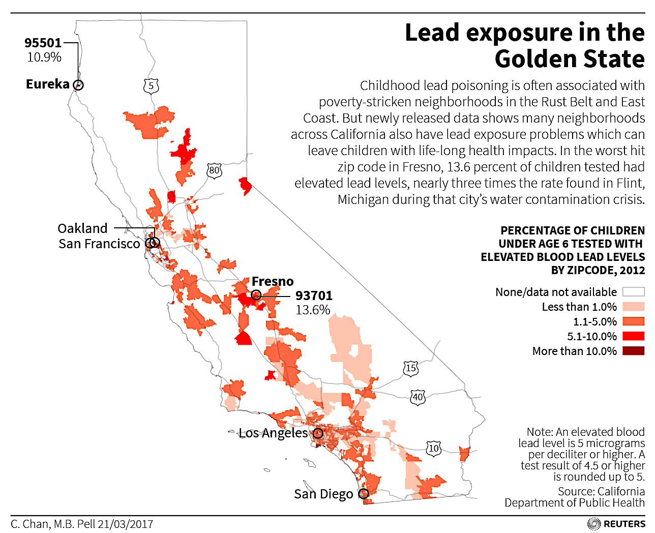 Lead exposure map