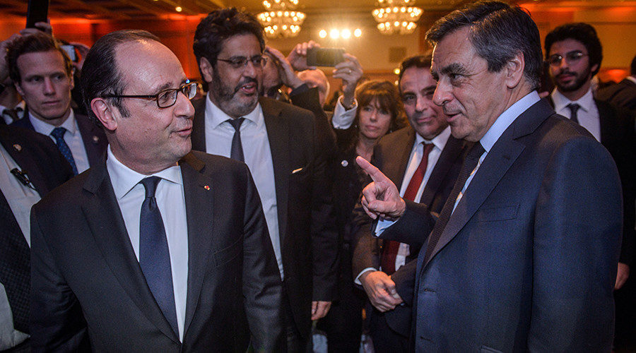 Francois Hollande and Francois Fillon