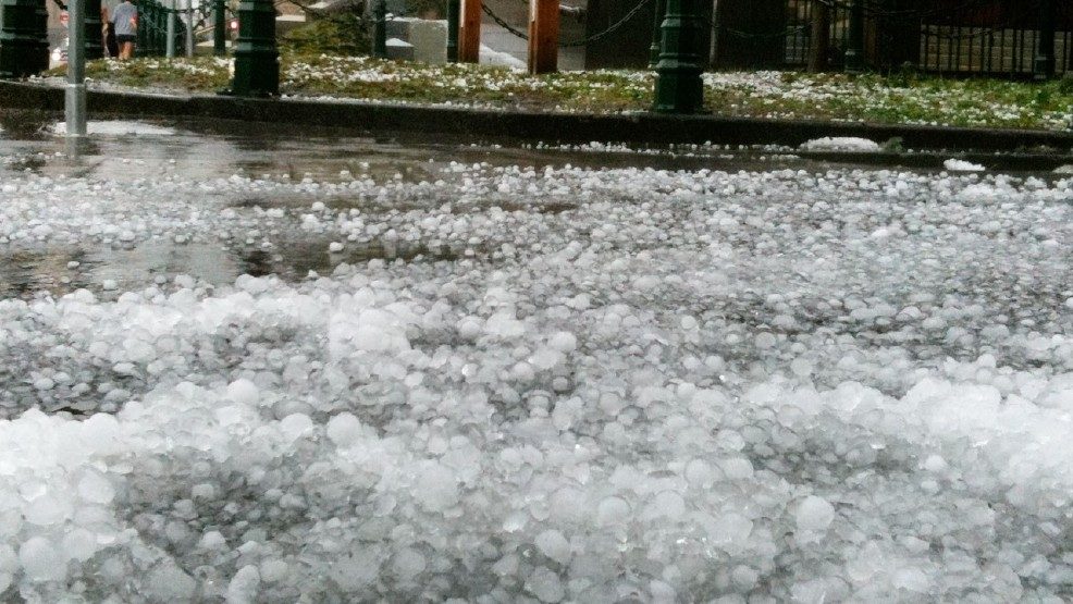 A man driving on I-75 outside of Cleveland, Tennessee on Tuesday decided to record the hail storm he was stuck driving through. 