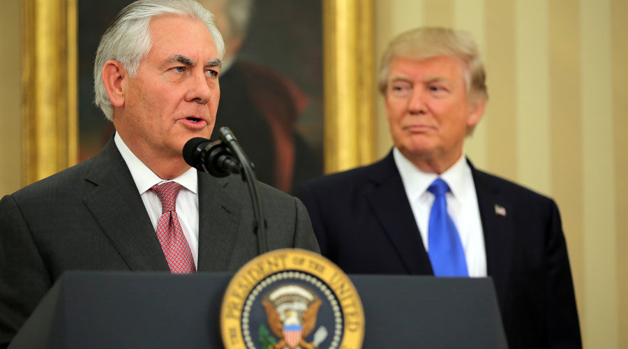 Rex Tillerson and U.S. President Donald Trump