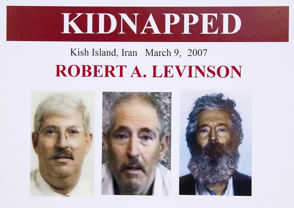 An FBI poster showing a composite image of former FBI agent Robert Levinson