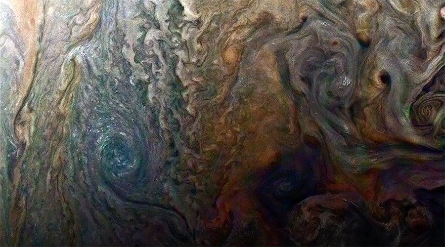Jupiter's storms, as photographed by Juno