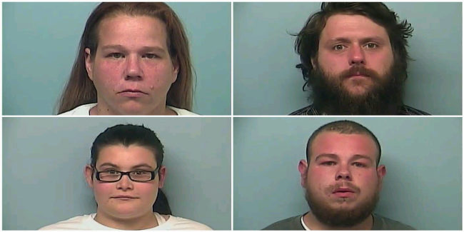 Four arrested deplorable home
