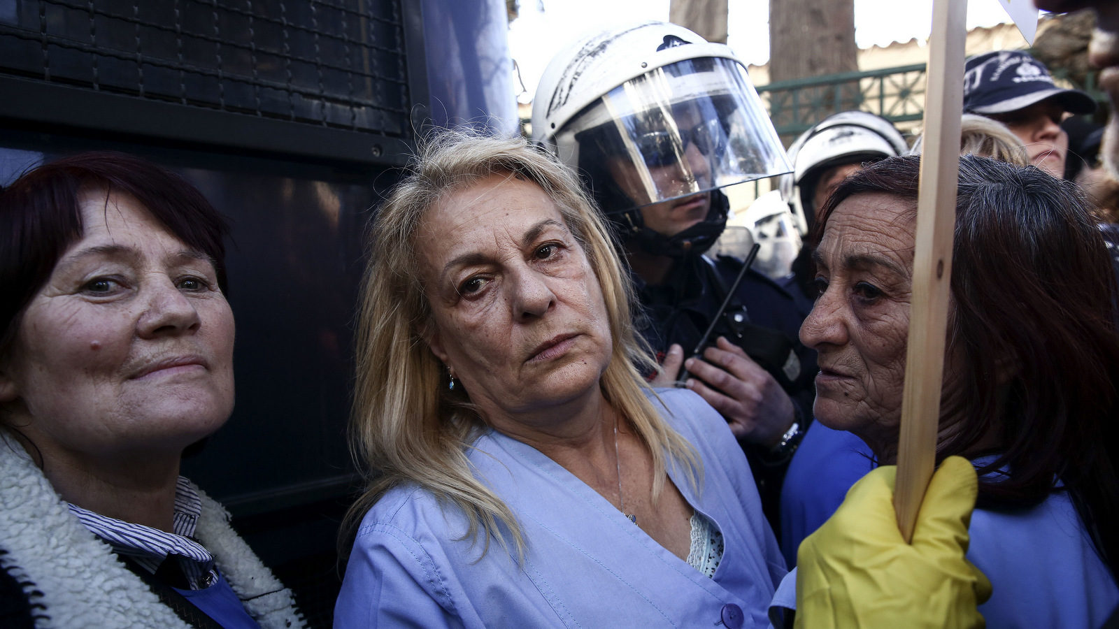 Greece State hospital cleaning workers