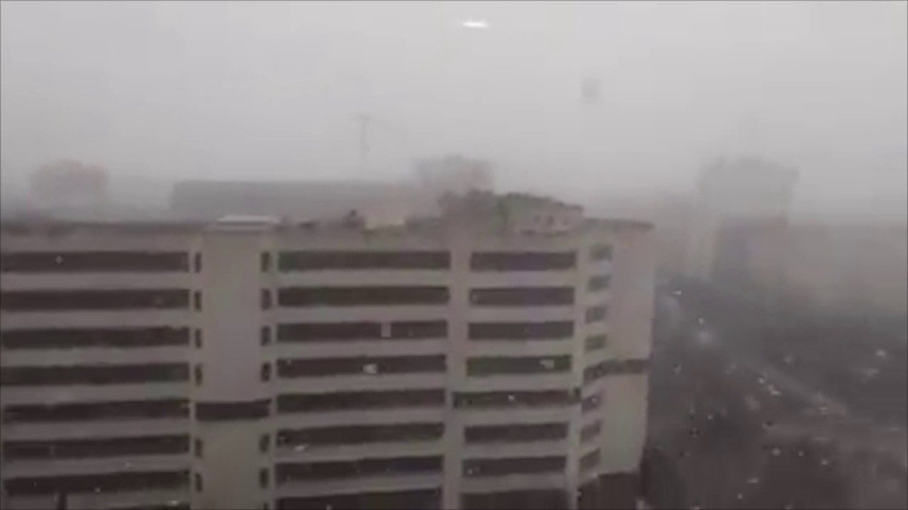 Snow in Madrid, Spain