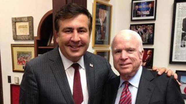 John McCain Mikhail Saakashvili