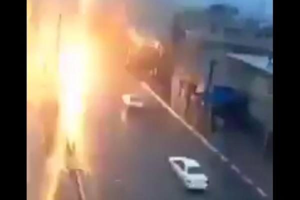 LIGHTNING HITS CAR