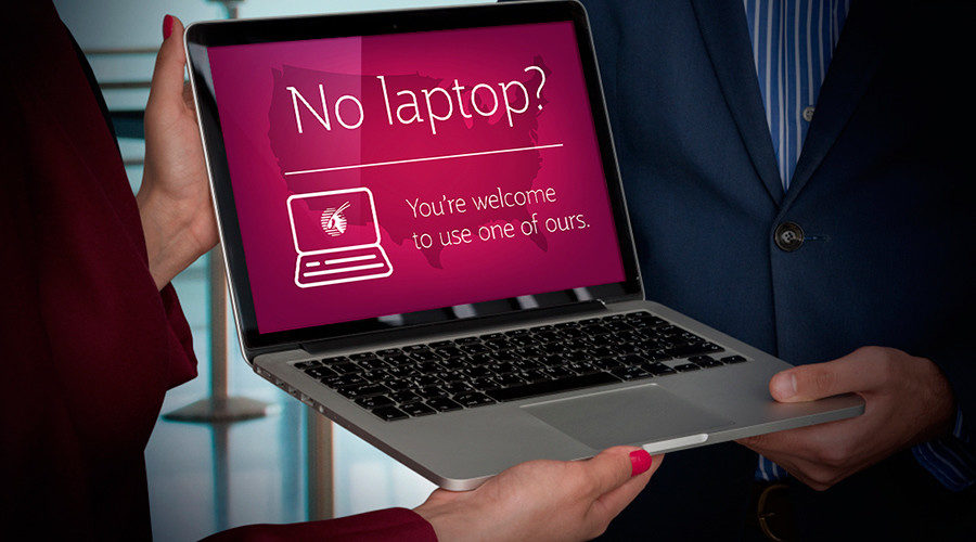 Qatar Airways laptop