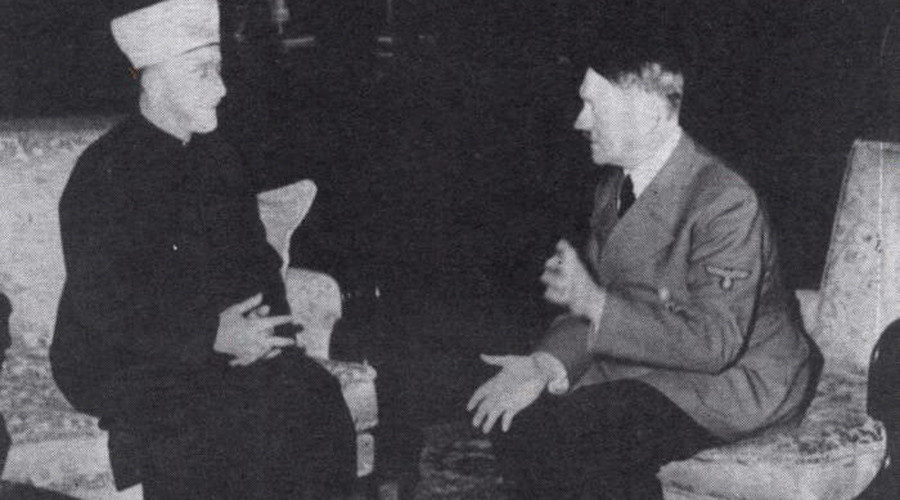 Click to enlarge German Fuhrer Adolf Hitler and Grand Mufti of Jerusalem Mohammad Amin Al-Husseini meet in Berlin, 30 November 1941