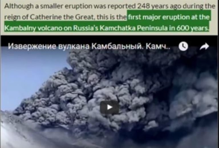 Click to enlarge Kambalny Volcano eruption