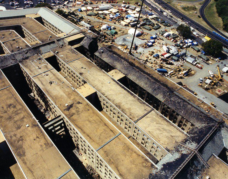Click to enlarge Burned stone at the Pentagon