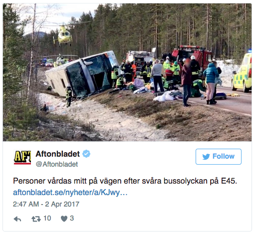sweden bus crash