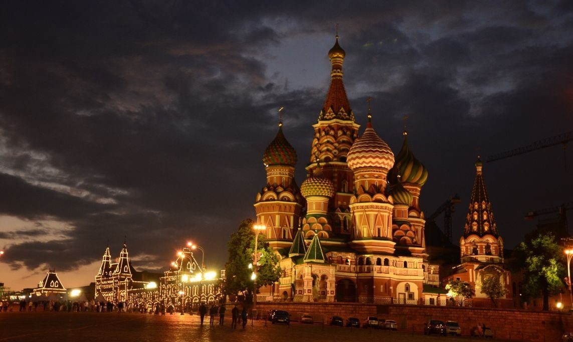 Russian orthodox church at night