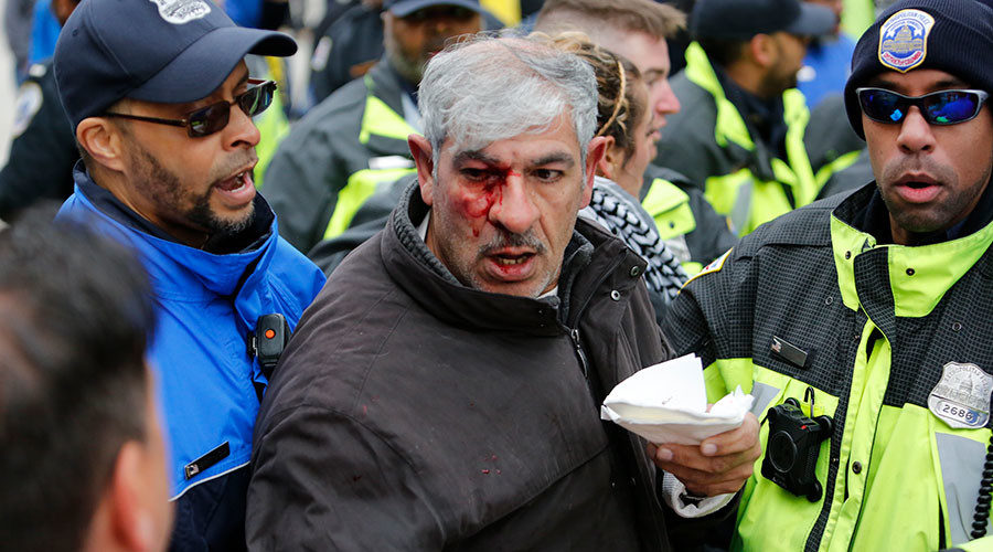 Click to enlarge Kamal Nayfeh bloody from attack by JDL