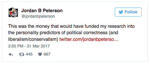 Click to enlarge Peterson funding tweet