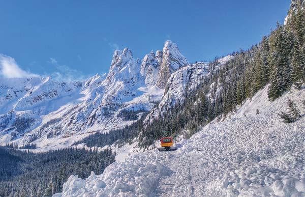 Click to enlarge Looking west from Cutthroat Ridge along SR 20 on March 16, 2017.