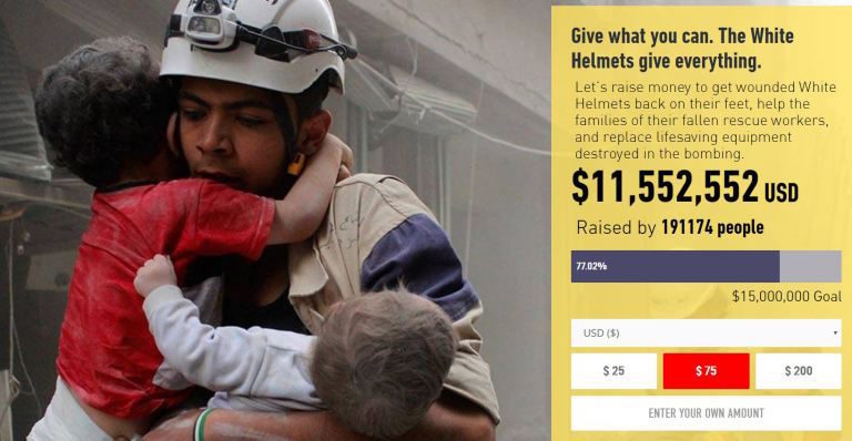 Click to enlarge White Helmet funding campaign