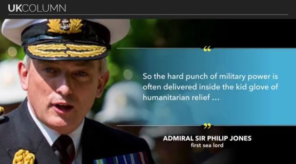 Click to enlarge Admiral Sir Philip Jones humanitarian relief