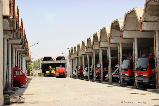 Vehicle yard Real Syrian Civil Defence Damascus