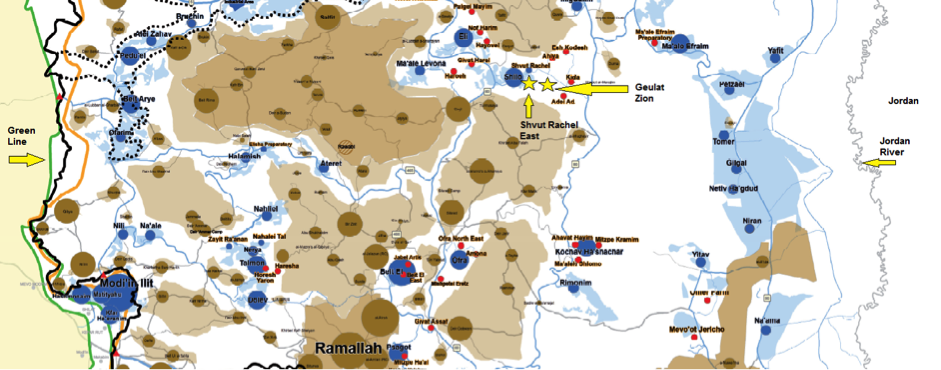 Peace Now map of West Bank