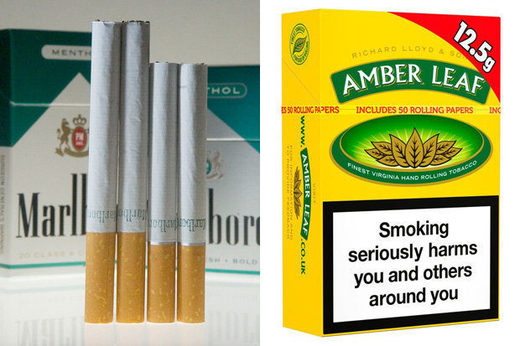 Menthol cigarettes and rolling tobacco