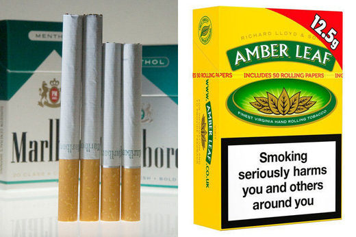 Click to enlarge Menthol cigarettes and rolling tobacco