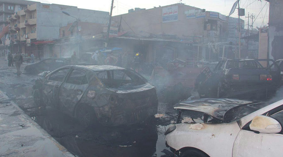 Damaged cars in Iraq