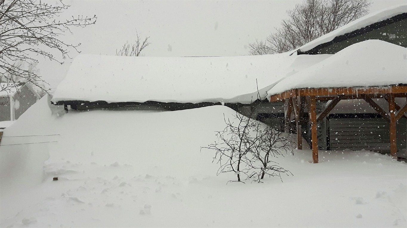 Snow piled up in Gander