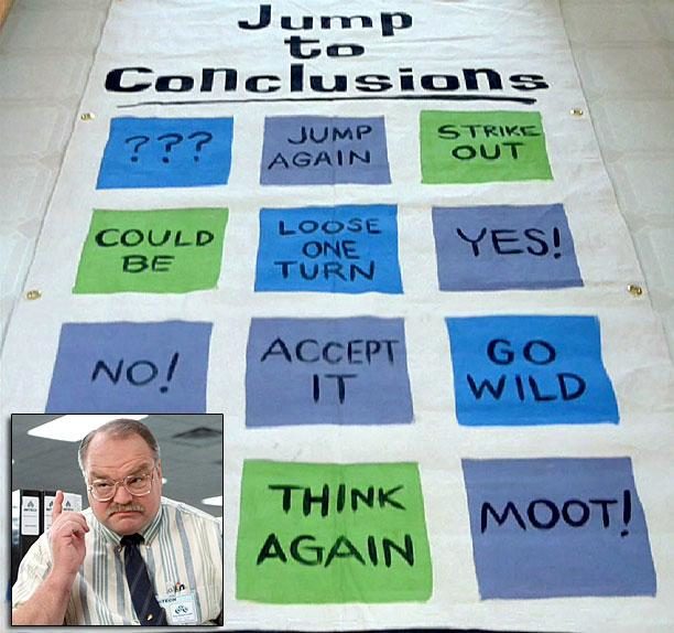 office space jump to conclusions mat