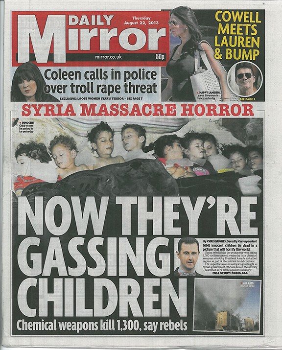 Daily Mirror Syria Assad gas attack propaganda
