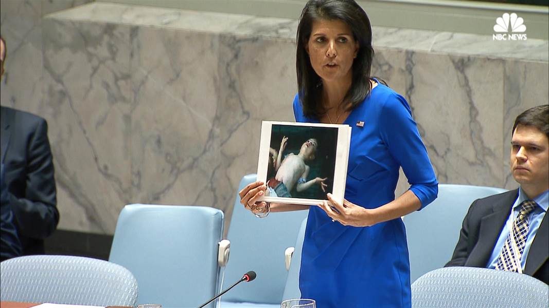 Nikki Haley Syria gas attacks propaganda