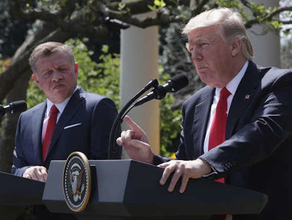  Trump  news conference  King of Jordan
