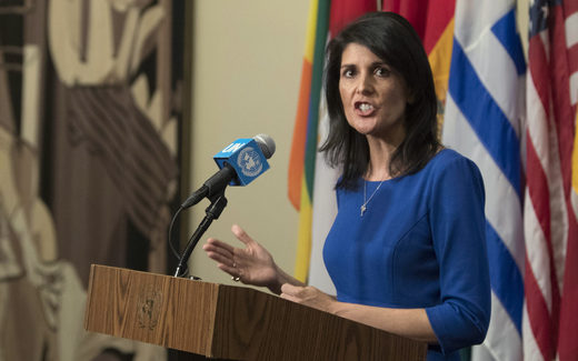 Nikki Haley Trump Syria airstrikes attack Idlib chemical attack 