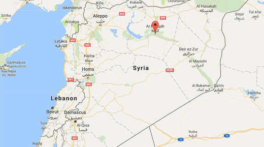 Raqqa bombing map