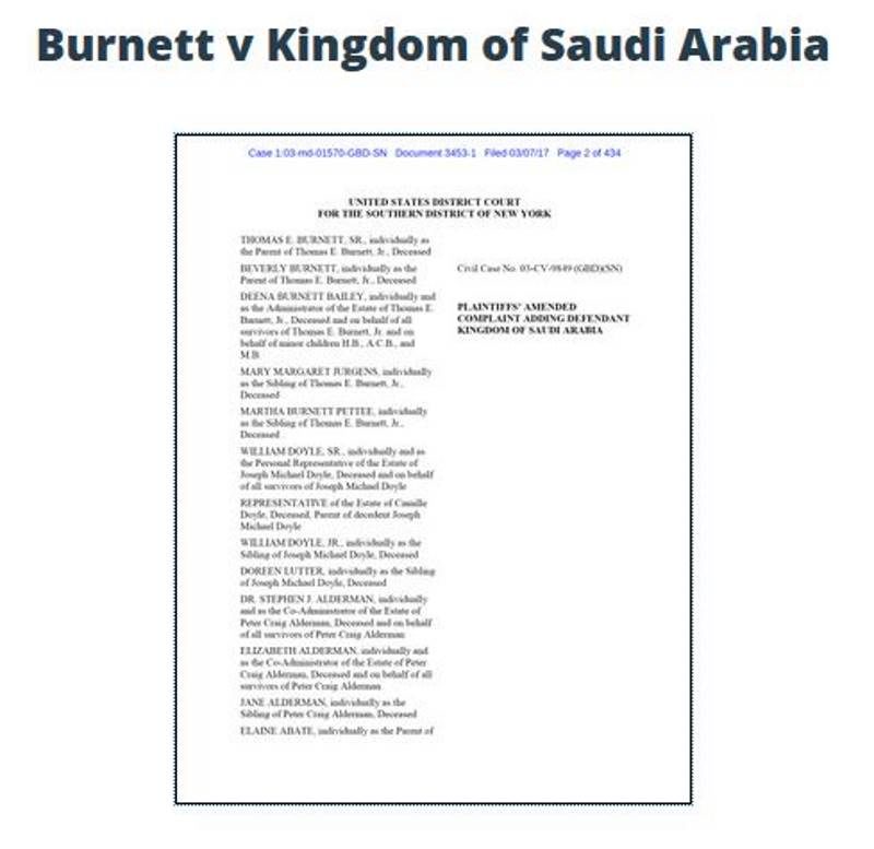 911 lawsuit Saudi Arabia JASTA