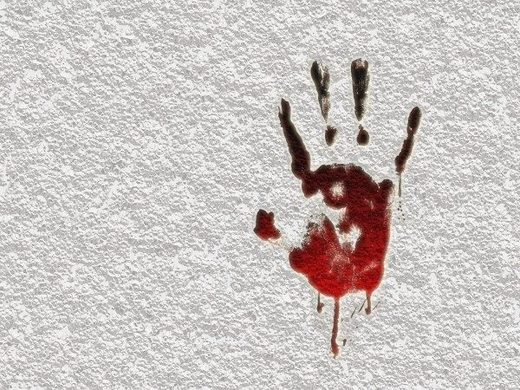 Bloody hand print